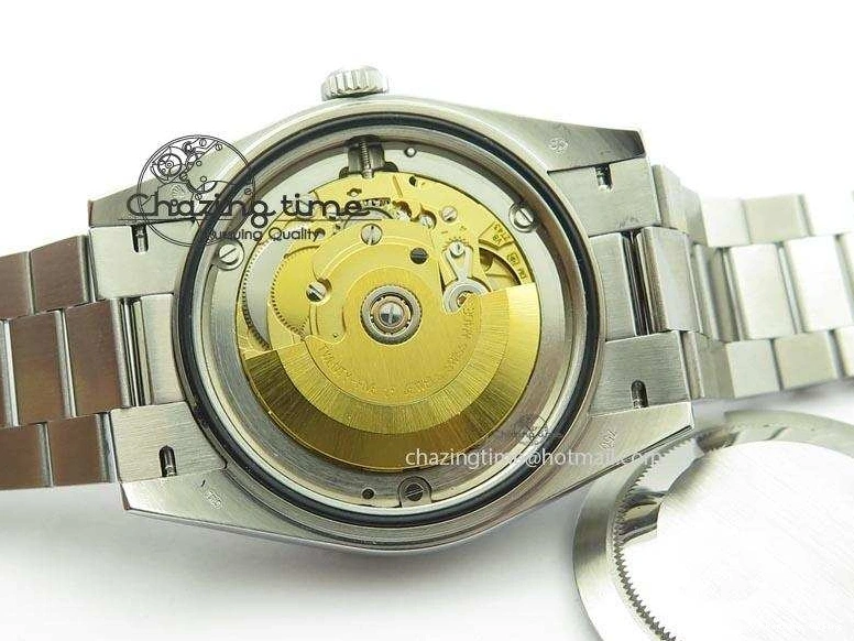 0112 DayDate 40mm BP-Maker 228206 SS Ice Blue Stick Dial (Smooth Bezel) On SS Bracelet ETA FreshLook 3913